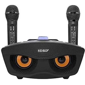 Microfoon LLD SD-306 2 in 1 familie KTV Draagbare Draadloze Live Dual Microfoon + Bluetooth-luidspreker (zwart) Draadloze Bluetooth-luidspreker met dubbele microfoons (Color : Black)