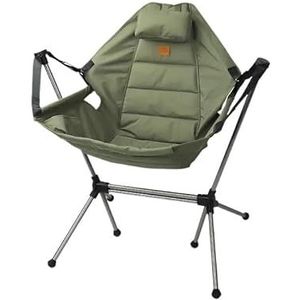 Stargaze fauteuil van aluminiumlegering, luxe kampeerstoel, campingschommelstoel, tuinschommelstoelen met tas (Color : Military green)