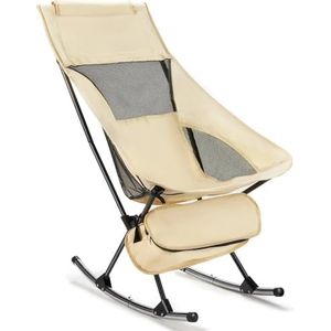 Rocker Chair Outdoor Portable Park Camping Vissen Opvouwbare maanstoel Kan verhoogde stalen buis Space Chair opslaan (Color : Grey)