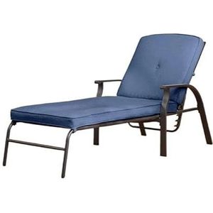 Gedempte stalen buitenligstoelenBuitenligstoelen, strandligstoelen, woonkamerligstoelen, tuinligstoelen (Color : Blue)