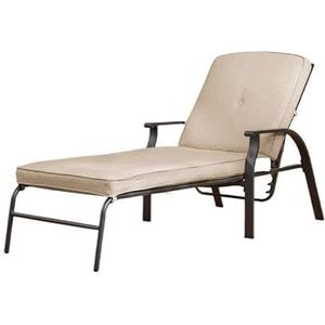 Gedempte stalen buitenligstoelenBuitenligstoelen, strandligstoelen, woonkamerligstoelen, tuinligstoelen (Color : Beige)