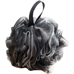 Zachte douchegaas Schuimende spons Exfoliërende scrubber Zwarte badbubbelbal Lichaamshuidreiniger Reinigingsgereedschap Badkameraccessoires