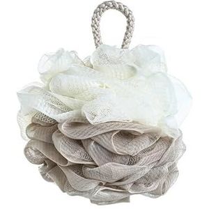 Dubbele badbal Zacht schuimende spons Bodyscrub Exfoliërende rugborstel Huidschoon bad Bubble Ball Huidverzorging Badaccessoires (Size : Apricot Beige)