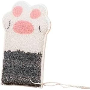 Prachtige gladde badspons, elastische schattige kattenpootbadspons, volwassen lichaamswasborstel, schone scrub, dode huidborstel (Color : BU)