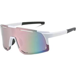 Gepolariseerde fietszonnebril UV-bescherming Winddichte bril for heren Dames Gepolariseerde lens Racefiets Sportbril Brillen (Size : Roze)