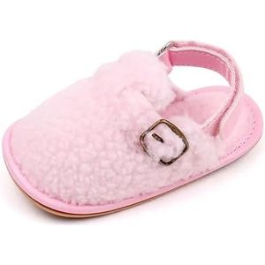 Baby pasgeboren baby pantoffels peuter meisjes jongens prewalker trainers eerste walker bont winter warme baby antislip wieg schoenen (Color : Pink, Size : 12cm)