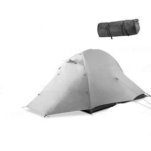 Persoon 210T/15D Waterdichte Camping Tent Reizen Ultralight Draagbare Dubbellaags 4 Seizoen Wandeling Luifel Tent (Color : 210T-4Season-Gray)