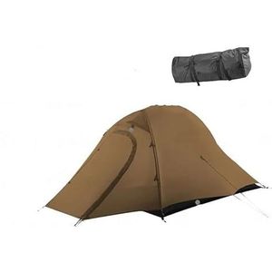 Persoon 210T/15D Waterdichte Camping Tent Reizen Ultralight Draagbare Dubbellaags 4 Seizoen Wandeling Luifel Tent (Color : 210T-4Season-Khaki)