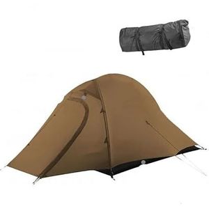 Persoon 210T/15D Waterdichte Camping Tent Reizen Ultralight Draagbare Dubbellaags 4 Seizoen Wandeling Luifel Tent (Color : 210T-3Season-Khaki)