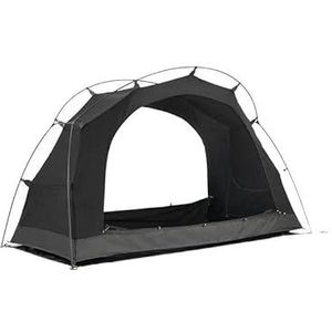 GEAR Kangaro Camping Tent Single-Layer 1-2 Personen Tc Katoen Zwarte Tent Outdoor Picknick Wandelen Toerisme Met Vloermat (Color : 1Person Black)