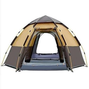 Pop-up automatische tent 3-4 personen Instant kampeertent Backpacken Familiekoepeltenten for kamperen Wandelen Reizen (Color : Brown)