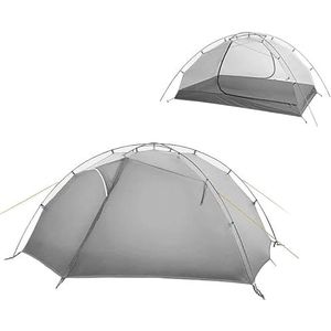 2 personen 3 seizoen/4 seizoen camping 15D siliconen gecoate tent (Color : 4 season Grey)