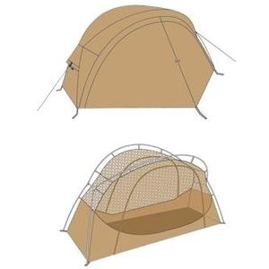 1 Persoon Buiten Camping Bed Tent Lichtgewicht Anti-muggen Draagbare Wandelen Pergola Strand Tarp Fietsen Luifel (Color : Khaki 2 Layer)