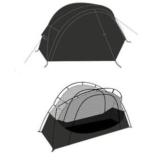1 Persoon Buiten Camping Bed Tent Lichtgewicht Anti-muggen Draagbare Wandelen Pergola Strand Tarp Fietsen Luifel (Color : Black 2 Layer)