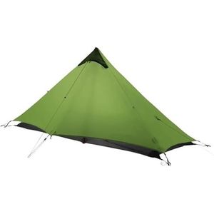 2 Persoon 1 Persoon Outdoor Ultralight Camping Tent 3 Seizoen 4 Seizoen Professionele 15D Silnylon Stangloze Tent (Color : Green 1P 3 Season)