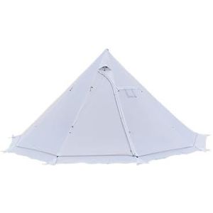Verbeterde 5M Oversized Piramidetent Met Schoorsteengat Met Sneeuwrok Teepee Tipi Outdoor Camping Tent Onderdak 5-8 personen (Color : White Flysheet)