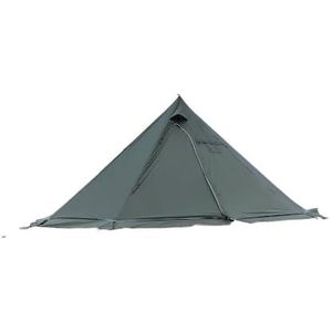 Verbeterde 5M Oversized Piramidetent Met Schoorsteengat Met Sneeuwrok Teepee Tipi Outdoor Camping Tent Onderdak 5-8 personen (Color : Green Flysheet)