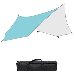 5.1x5.1m groot zeildoek 8~12 personen waterdicht groot zonnescherm camping zonnescherm achthoekig zonnescherm luifel tent buitentent oversize (Color : Cyan (2023 new))