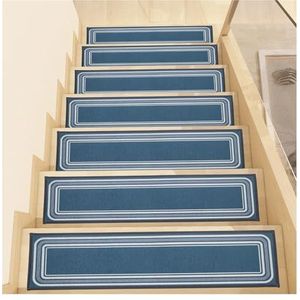 Traptreden for Houten Trappen Indoor Antislip Vloermat zelfklevende Stap Trap Tapijt Trap Tapijt for Kinderen Oudere (Color : Blue, Size : 76x20cm 5piece)