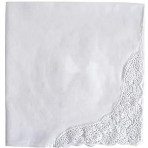 3/6 stuks kant wit vierkant nuttig zakdoek for vrouw man klassieke herenstijl katoenen zakdoek vierkant kant (Color : 6pcs-02)