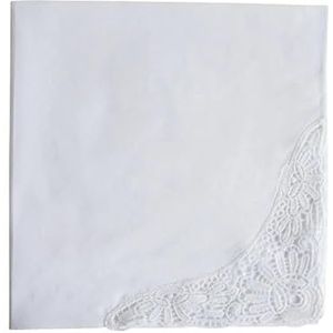 3/6 stuks kant wit vierkant nuttig zakdoek for vrouw man klassieke herenstijl katoenen zakdoek vierkant kant (Color : 3pcs-01)
