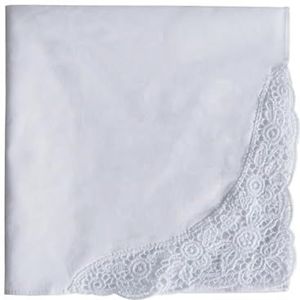 3/6 stuks kant wit vierkant nuttig zakdoek for vrouw man klassieke herenstijl katoenen zakdoek vierkant kant (Color : 3pcs)