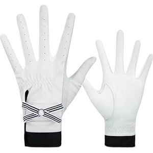 1 paar dames lamsleer golfhandschoenen dames ademende open vinger wanten rechter- en linkerhand sporthandschoenen (Color : Style one, Size : 21)