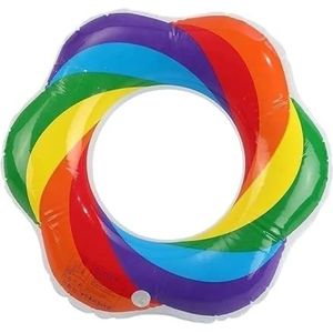 1 PVC-zwemring Volwassen verdikte zwemring Opblaasbare waterring (Color : 90 rainbow)