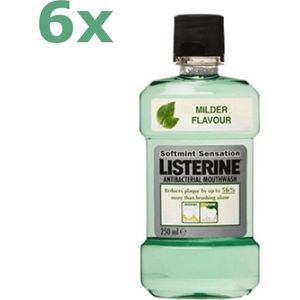 Listerine - Softmint Sensation - Mondwater - Munt - 6x 250ml - Voordeelverpakking