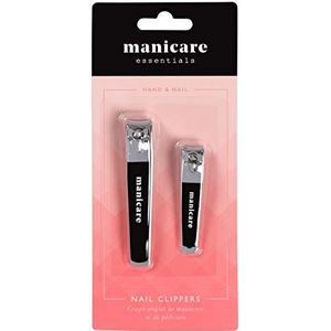 MANICARE Nagelknipper, zwart, duo-set