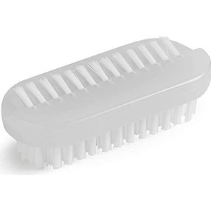Manicare Plastic nagelborstel, hygiënische dubbelzijdige hand- en nagelborstel, schrobborstel voor reinigen van vuil en vet onder de nagels, stevige sterke borstelharen