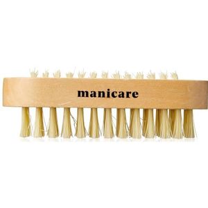 Manicare Houten nagelborstel, hygiënische dubbelzijdige hand- en nagelborstel, schrobborstel voor reinigen van vuil en vet onder de nagels, stevige sterke borstelharen, voor vingernagels en teennagels