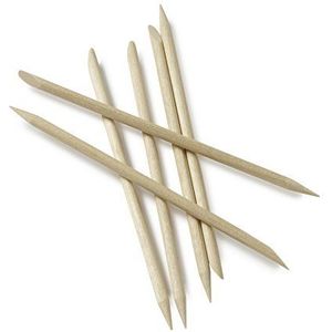 Manicare Nagelriemstokjes, 6 stuks, houten oranje stokjes, multifunctionele nagelriemschraper en verwijderaar, nagelkunst, overgroeide nagelriemen, professioneel manicure- en pedicuregereedschap