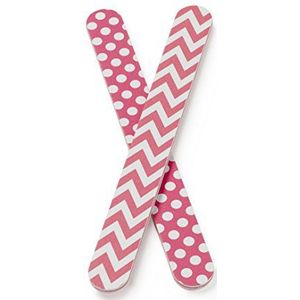 Manicare Set van 2 Cushioned Emery Boards, nagelvijlen voor kunstmatige vorm en natuurlijke nagels, dubbelzijdig, medium grip, sterk en duurzaam, voor thuis, doe-het-zelf, salon, professionele