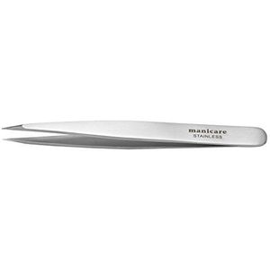 Manicare Point Tweezer, Surgical Grade Roestvrij staal, Sharp Pointed Tips, Precision Plucking, Eyebrow Tweezing, Removes Unwanted Hair, Facial Hair, Ingrown Hairs, Splinters, Professional Beauty Tool