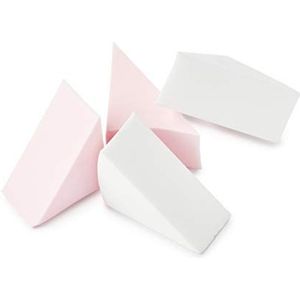 Manicare Cosmetische wiggen, 4 driehoekige sponzen, latexvrij, mengsponzen voor vloeibare, crème- en poeder make-up, foundation, vlekkeloze applicatie, beauty-accessoire, gereedschap, visagist