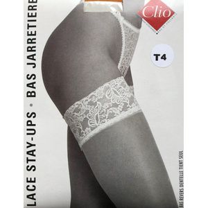 Clio Hold Ups - Hold Up Kousen - Kanten Boord - Sexy Chic - 15 Den. - T4 - Large - Ivory