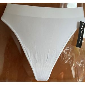 Pretty Polly Slipje - AlmostNaked - Ultra Soft - Ultra Light - Naadloos - Microfibre - luxe - Thong - Small - White - AJ17
