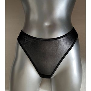 Doorzichtige String Zwart  Black Maat Medium