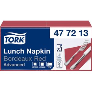 Servetten Tork 2-laags 1/4 Gevouwen 200 St Bordeaux 477213