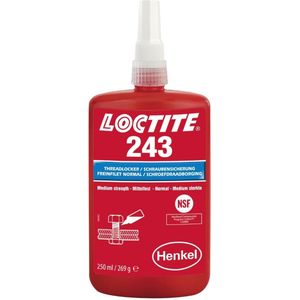 LOCTITE 243 Schroefdraadborgmiddel Blauw 250ml - Medium sterkte