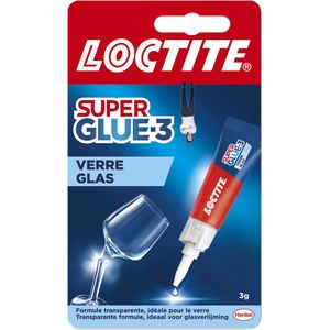 Loctite Glaslijm 3 g | Glasslijm voor Alle Ondergronden | Lijm voor Glazen Voorwerpen | Glas lijm | Transparant | Transparante glaslijm