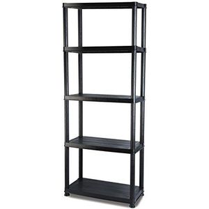 Addis 5-Shelf Opslag, zwart, plastic, zwart, 38,1 cm