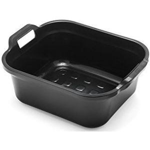 Addis 517936 Afwasbak rechthoekig 10 liter met handgrepen, 39 x 32 x 14 cm, zwart