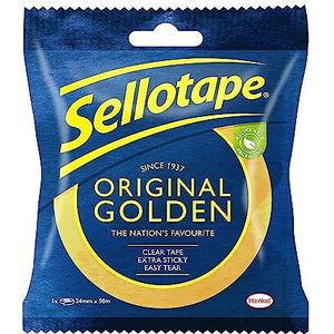 Sellotape Originele gouden, multifunctionele transparante tape voor huishoudelijke voorwerpen, doorzichtige verpakkingstape voor het plakken van enveloppen of kaarten, gemakkelijk te gebruiken