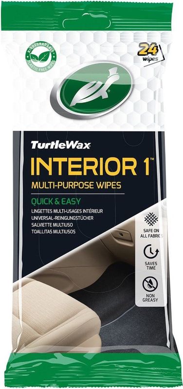 Turtle Wax - Interior 1 - Multifunctionele Doekjes - 24 Stuks - Vlek Verwijderend