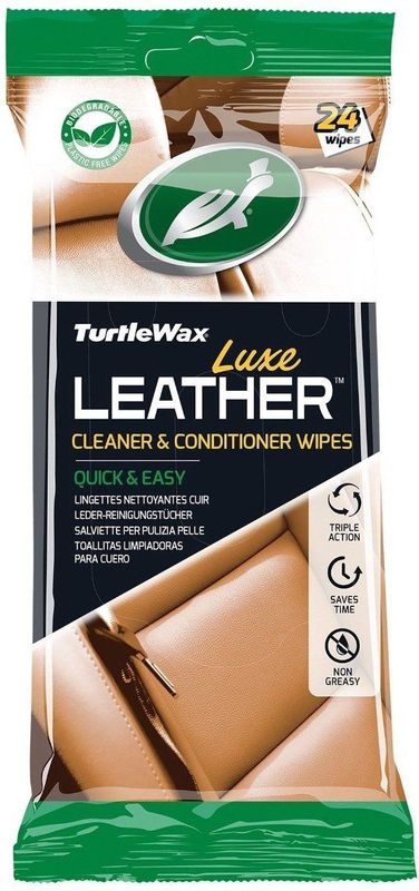 Turtle Wax - Luxe Leather Cleaner & Conditioner - Reinigingsdoekjes - 24 Stuks