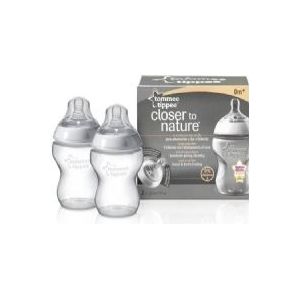 Tommee Tippee - Closer to Nature - Zuigflessen - Doorzichtig - 260 ml - Verpakking van 2 stuks