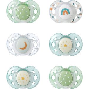 Tommee Tippee Night Time Soother - Symmetrical Orthodontic Desig - BPA-Free Silicone Bagle - 18-36