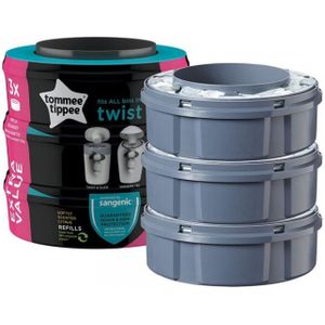 Set van 3 navullingen voor luieremmer Tec et Twist & Click TOMMEE TIPPEE Sangenic grijs